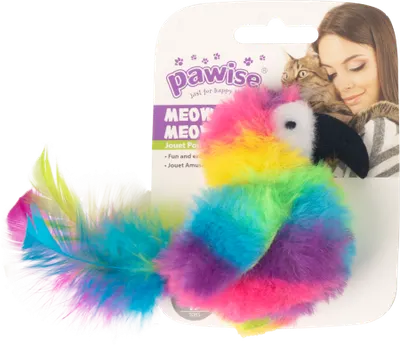 Pawise Cat Toy Rainbow Bird pentru Pisici