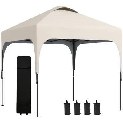 Outsunny Tonelă 2,5 x 2,5 m barnum de grădină Pop-up pliabil înălțime reglabilă Oxford anti-UV50+ cadru oțel sac de transport | Aosom Romania