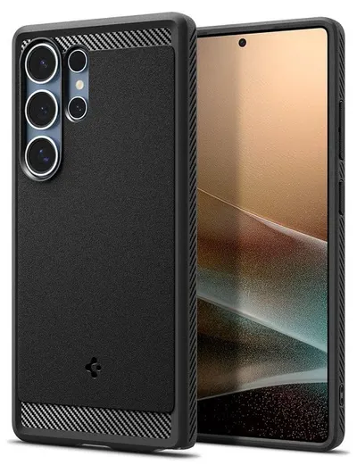 Husa Spigen - Rugged Armor, Galaxy S25 Ultra, MagSafe, negru