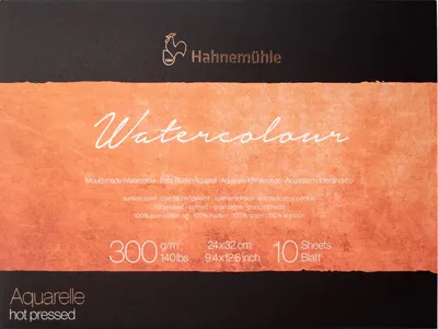 Bloc de schițe Hahnemuhle Aquarelle - 24 х 32 cm, hârtie presată la cald, 10 coli