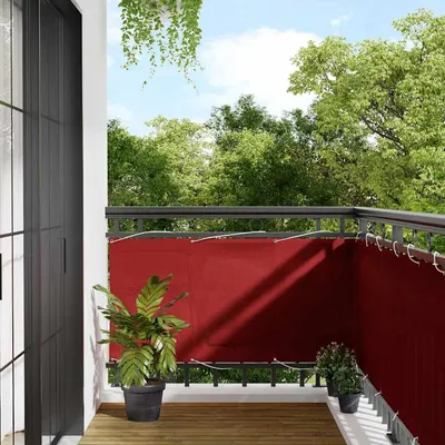 vidaXL Paravan de balcon roșu 75x800 cm 100% poliester Oxford