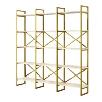 Raft VG6-GE, marmura alba + auriu, 170x30x175 cm