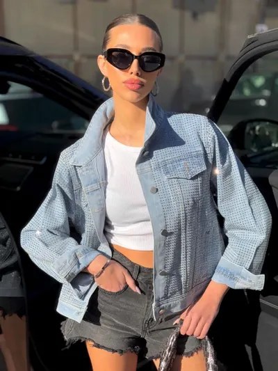 Geaca din denim cu strasuri - Cool