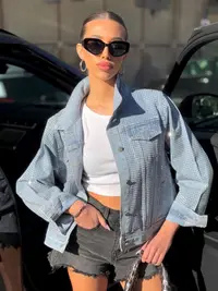 Geaca din denim cu strasuri - Cool
