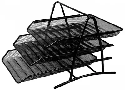 Suport orizontal Deli Quali Plus - metal, 3 buc, negru