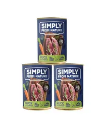 SIMPLY FROM NATURE Hrana umeda pentru caini, cu rata si morcov 3 x 400 g