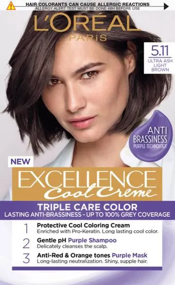 L'Oréal Excellence Vopsea de păr , 5.11 Ultra Ash Light Brown
