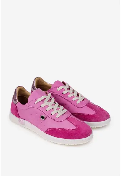 Pantofi dama roz cu fuchsia din piele
