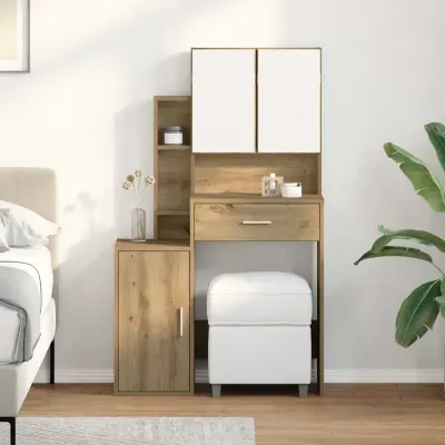 vidaXL Masă de Machiaj Stejar Artizanal 80 x 35 x 132 cm