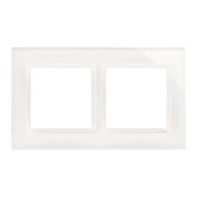 Rama dubla de sticla IP20/IP44(a se folosi cu DUN1 pentru IP44), alb perlat