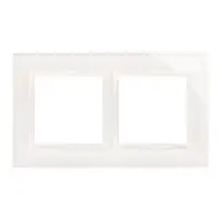 Rama dubla de sticla IP20/IP44(a se folosi cu DUN1 pentru IP44), alb perlat