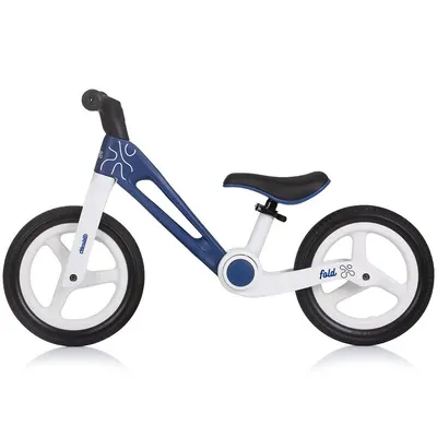 Bicicleta pliabila pentru copii Chipolino Fold X Navy fara pedale, 12 inch, greutate suportata 25 kg, scaun reglabil pe inaltime