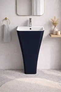 Lavoar freestanding din compozit, negru cu alb, dreptunghiular, Foglia Lea Terra