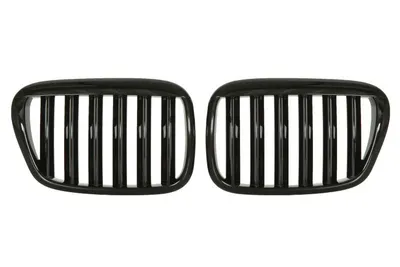 Grila radiator Dreapta/Stanga Fata potrivit BMW 5 (E39) 2.0-4.9 1995-2004 1995-2003 - (set, negru lucios)