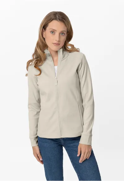 Hanorac fleece cu fermoar - Slim Fit - dama - F-Moya - bej - Bej