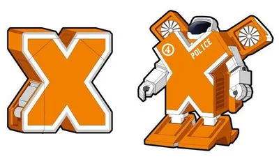 Jucărie pentru copii Raya Toys - Transformer Robot Water Police Scrisoarea X