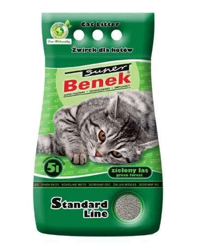 BENEK Super Standard Green Forest miros de pin 5l x 2 (10 l) Nisip litiera pisici