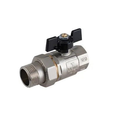 Robinet cu sfera pentru apa cu olandez Buran M/F 1/2'' cu fluture negru