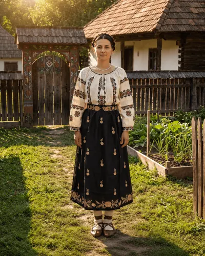 Set traditional format din ie si fusta 49