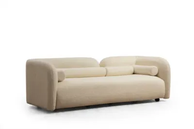 Canapea fixa VICTORIA, 3 locuri, crem, 228x90x74 cm