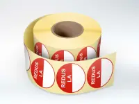Rola etichete autoadezive personalizate Redus La , diametru 40 mm, 1000 buc rola