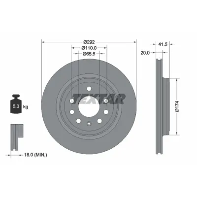 Disc frana TEXTAR 92118403