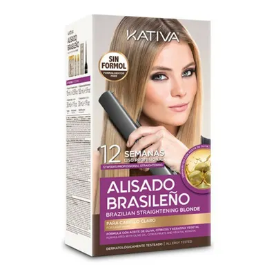 Set de coafor păr drept stil brazilian Kativa Pro Blonde (6 pcs)