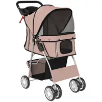 PawHut Carucior Animale Pliabil Cafeniu – 75×45×97 cm, Confort & Mobilitate | Aosom Romania