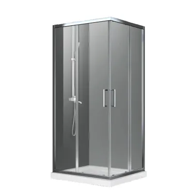 Cabina dus patrata crom 80x80 cm, Mediterraneo, Hector