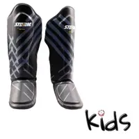Apărători de tibie StormCloud Lynx pentru copii, negru/gri, Junior L