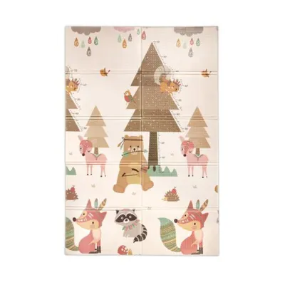 Covoras de joaca termic, Lorelli, din spuma XPE, design cu doua fete, pliabil, impermeabil, 120 x 180 cm, Home and Stars
