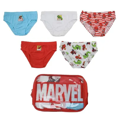 Chiloți pentru copii Cerda - Marvel, 5 bucăți, cu penar, 6-8 ani
