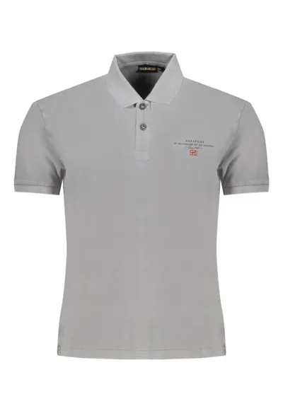 Tricou polo barbati din bumbac Elbas cu croiala Regular Fit - - Gri inchis