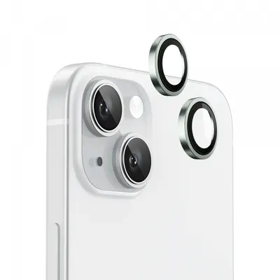 Folie de protectie Camera Spate Blueo Metal Frame pentru Apple iPhone 15 Plus / 15, Sticla Securizata, Verde
