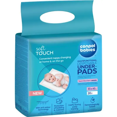 Canpol babies Disposable Underpads suport pentru schimbat scutecele de unică folosință 33x45 cm 20 buc