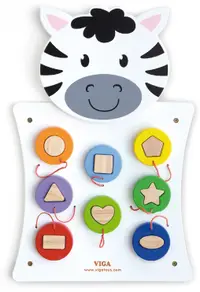 Jucărie din lemn Viga - Figuri geometrice pentru perete, Zebra
