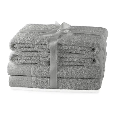 Prosoape de baie gri 6 buc. din bumbac frotir Amari – AmeliaHome