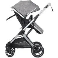 Carucior Multifunctional 2 in 1,Gri, Suspensii, Roti EVA, Maner Reversibil, Parasolar, Splendor