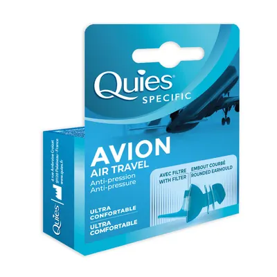 Dopuri din silicon pentru protectie auditiva in avion Air Travel, 1 pereche, Quies