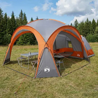 vidaXL Cort lateral cu acoperiș Gri și Portocalie 410 x 410 x 250 cm