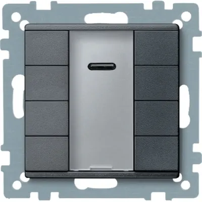 Buton KNX, 8 clapete si receptor IR, Antracit, Sistem M