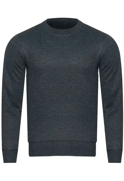 Pulover barbati - N537 - gri inchis - material acril - croiala regulara