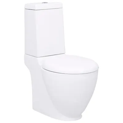 Gossi vas wc toaleta de baie, alb, ceramica, rotund, flux inferior
