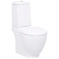 Gossi vas wc toaleta de baie, alb, ceramica, rotund, flux inferior