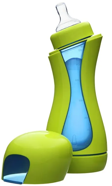 Biberon iiamo go home - Verde si albastru, 380ml.