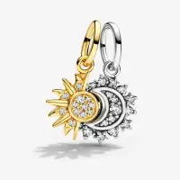 Talisman Pandantiv Soare si Luna Cu Argint