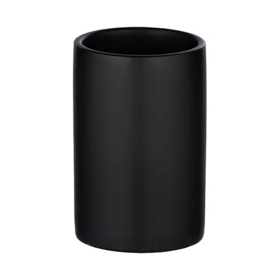Suport din ceramică pentru periuțele de dinți Wenko Polaris, negru mat