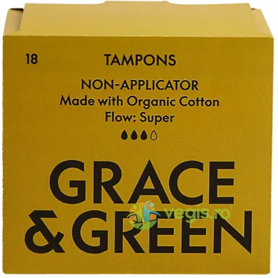Tampoane din 100% Bumbac Organic Super 18buc