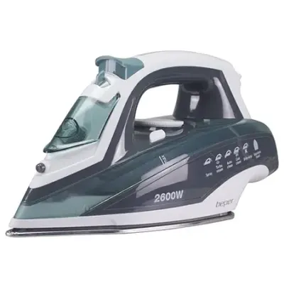 Fier de calcat Beper BPP204FER003, 2600 W, Debit de abur 25 g/min, (Alb/Verde)