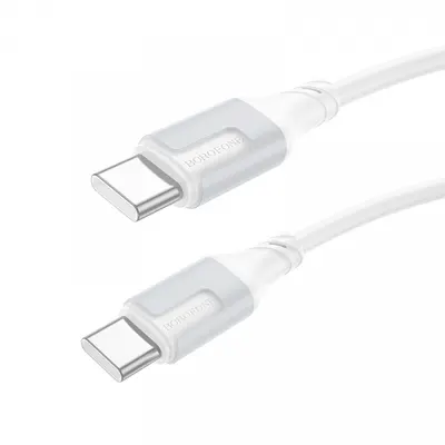 Cablu Date si Incarcare USB-C - USB-C Borofone BX101 Creator, 60W, 1m, Alb